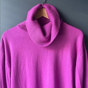 💜 LOFT Purple Cowl Neck Sweater turtleneck size medium like new